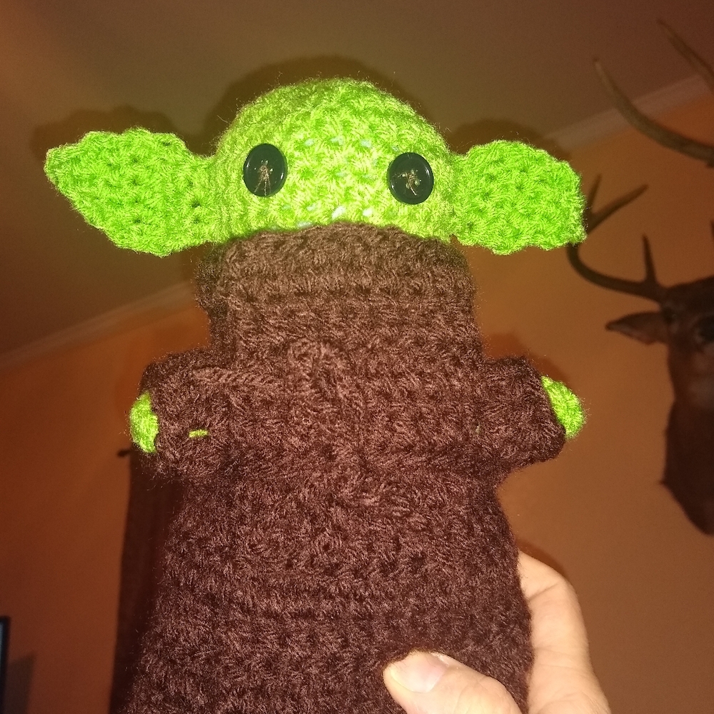 Crochet baby Yoda doll